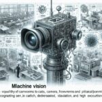 Complex machine vision system with multiple lenses and intricate mechanical parts, illustrating advanced VA Imaging technology.